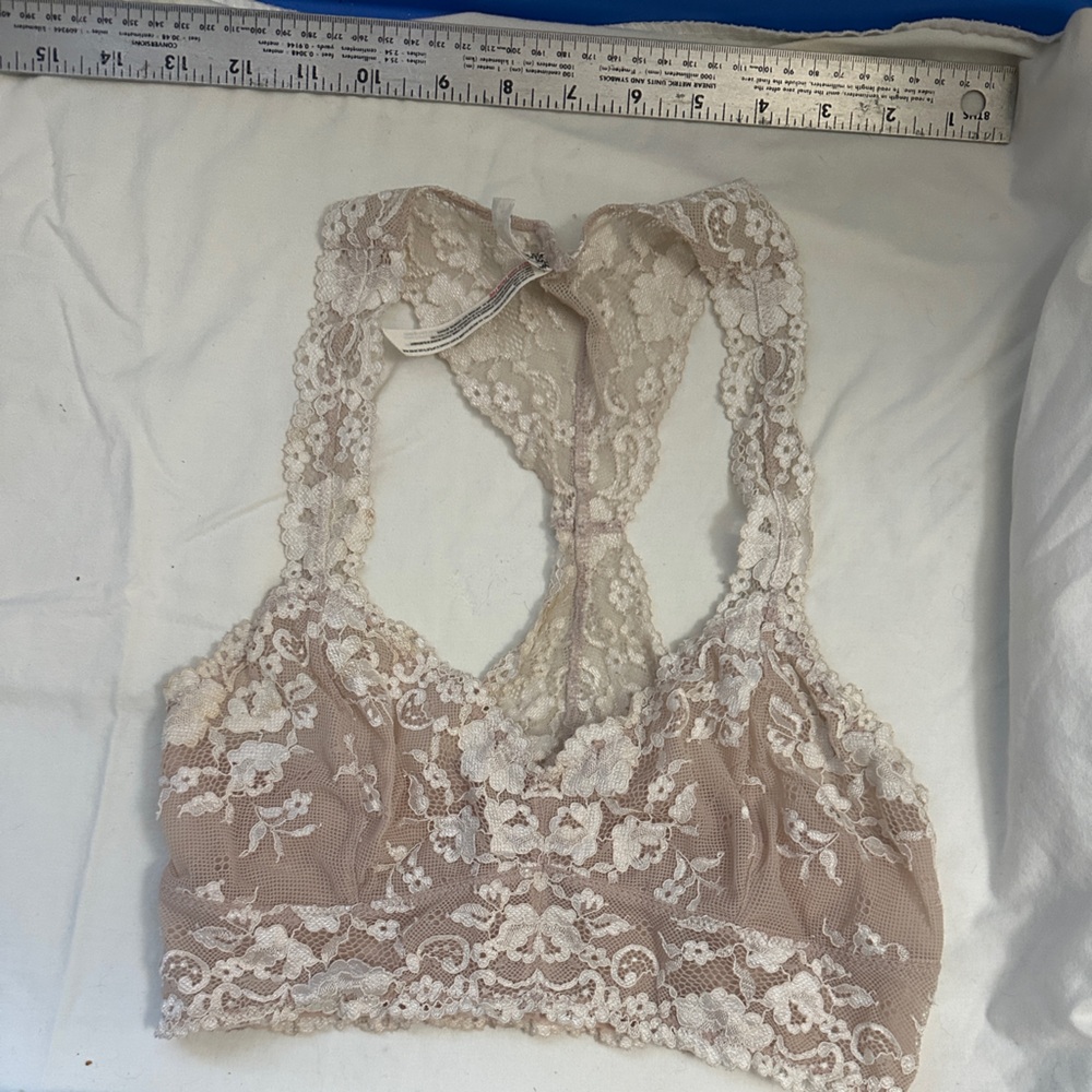 Free People Lace Panties in Cream and Tan